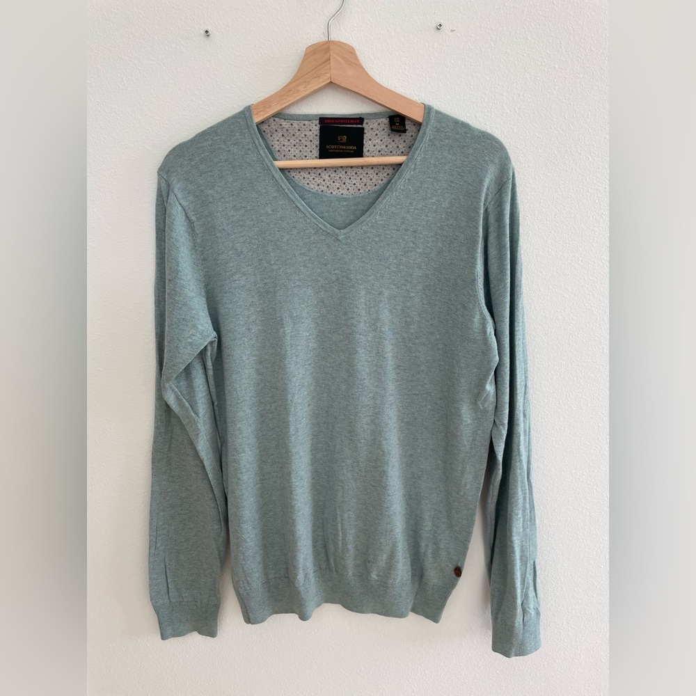 Scotch and Soda Cotton V-Neck Sweater, Size M